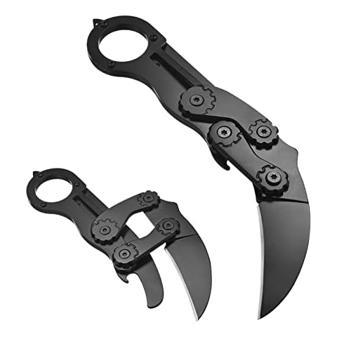 Folding Morphing Knife, Retractable Knife, Pocket Knife Outdoor Fishing Knife Jungle Hunting Knife Camping Survival Working Claw Knife, EDC Multi-Function Tool, with Bottle Opener and Glass Breaker Cover