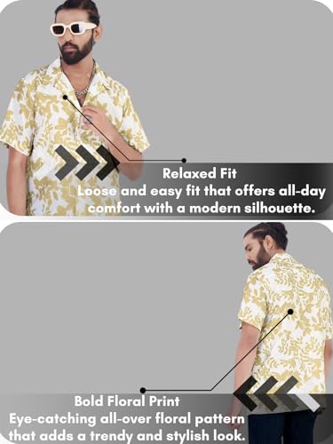 Image of Leriya Fashion Men's Polycotton Regular Fit Casual Stylish Printed | Formal Printed Half Sleeve Shirt |Summer Button Down Shirts for Men