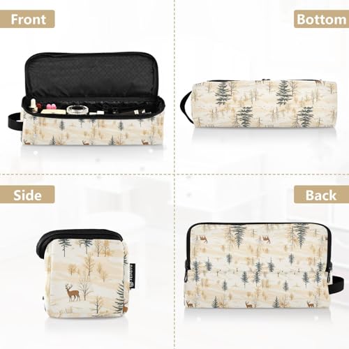 Bolsa de viaje para herramientas de cabello con estampado Deer Print Marble, alfombrilla resistente al calor para planchas alisadoras y rizadoras, organizador portátil para accesorios de cuidado capilar miniatura 5
