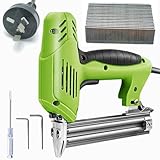 2000W Electric Framing Nail Gun Hand Operated Finish Nailer/Brad Nailer/Staple Gun with Aluminum Alloy 4000Pcs F30 Nails Tool for Furniture Woodworking Covering Sofa Roofing Green