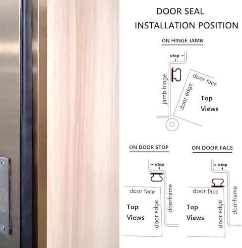 Image of Door Gap Sealing Strip, D-Shape Self-Adhesive Window Gap Filler Strip, Cushioning Hollow Out Soundproof Windproof, Dustproof Door Seal for Door & Window Gaps 19.7 Feet Length