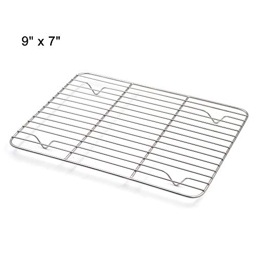 Muka 2 Pieces Baking Cooling Rack, Cake Bread Cookie Baking Rack Stainless Steel-8.5\" x 6.5\" 2PACK
