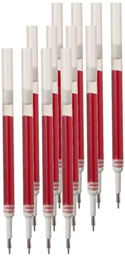 Pentel Refill Ink for EnerGel 0.7mm Needle Tip Liquid Gel Pen, Pack of 12, Red Ink (LRN7-B-12)