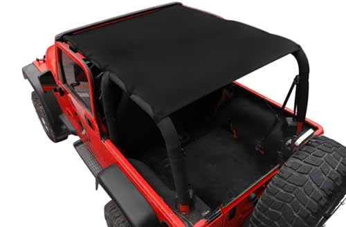 Extended Bikini Top for Jeep Wrangler TJ 1997-2006 Full Bikini Top UV Protection Sun Shade Cover Waterproof Front & Rear Passengers (Waterproof Oxford)