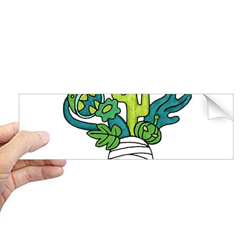 Pegatina rectangular con diseño botánico Horus de cactus resistente al sol