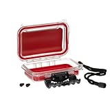 Plano Waterproof Polycarbonate Storage Box - 3449 Size - Red/Clear