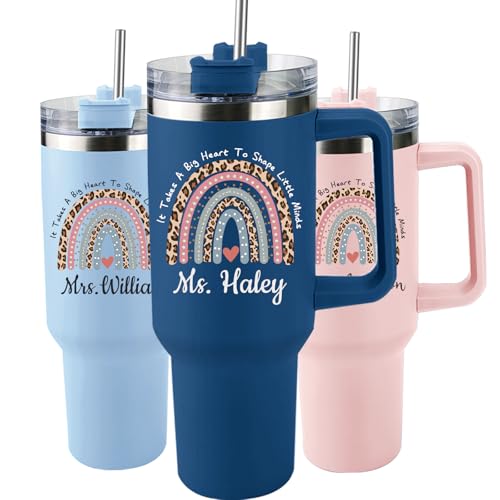 Elemtansy Personalized Teacher Appreciation Gifts, Custom 40 oz Tumbler with