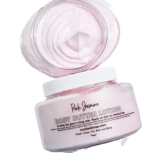 Pink Jasmine Flower Whipped Body Butter. Natural Skin Care Cream Lotion. Feminine Moisturizer #TOP20