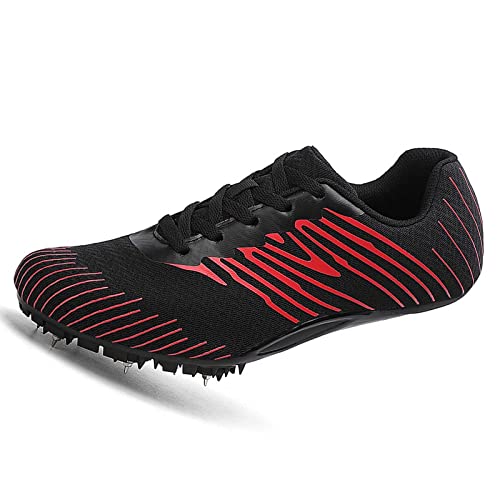 SDEQA Unisex Accelerate Leichtathletik-Laufschuhe Spiked Athletics Schuhe Wettkampf-Lauftraining Weitsprung-Leichtathletik-Sneaker Für Männer Frauen Und Jugend,Schwarz,Forty five EU thumbnail