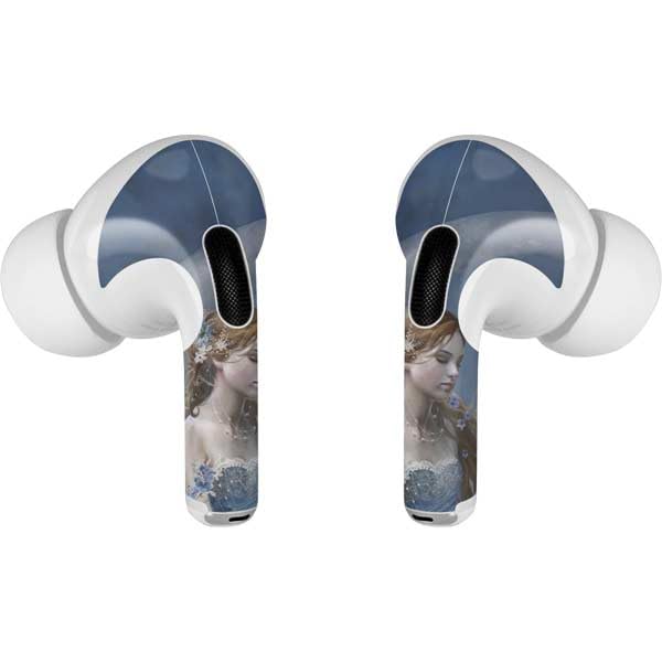 Skinit Decal Audio Skin Compatible with Apple AirPods Pro (2rd Gen, 2022) - Nene Thomas Fairy with Black Cat Sitting on Moon by Nene Thomas Design