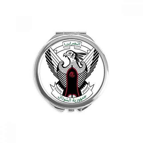 Miroir de maquillage de poche Soudan emblème national rond portable de 2,6 x 2,4 pouces