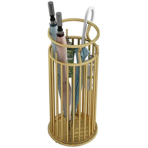 Soporte para paraguas de metal en oro rosa, ideal para decorar la entrada de tu hogar u oficina