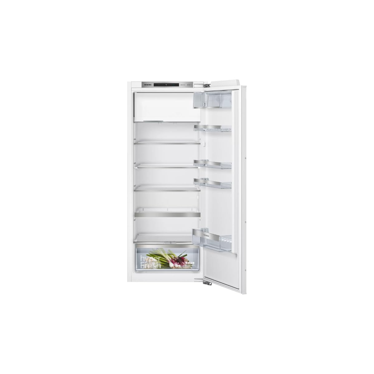 Siemens KI52LADE0 iQ500 Einbau-Kühlschrank mit Gefrierfach, 151 kWh pro Jahr, 228 L, hyperFresh Plus, LED Beleuchtung, superCooling, Flachscharnier
