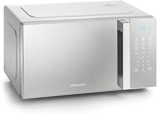 Hisense 700 Watts 20 Litre Silver Digital Solo Microwave Oven With 800W Grill H20MOMSS4HGUK Automatic Defrost, 9 Auto Cook Menus, Clock & Timer, Easy Clean