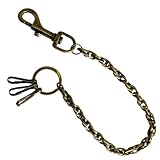 [アーケード] キーチェーン 財布チェーン ウォレットチェーン キーホルダーチェーン カニカン 紛失/盗難防止 メンズ レディース シルバー ゴールド ブラック ガンメタ アンティークゴールド(3タイプ)