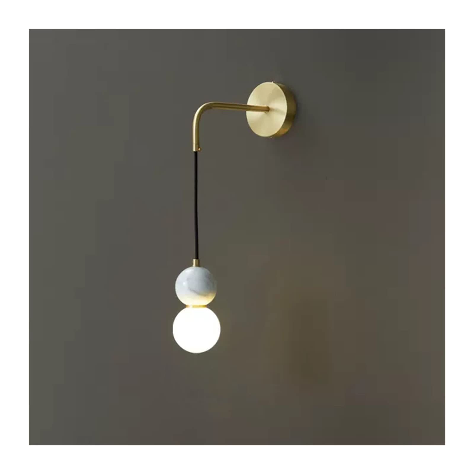 H8Q4D7N5G9 Wall Sconce Light Bedroom Bedside Wall Lamp, Simple Living Room Background Decorative, Marble Gourd