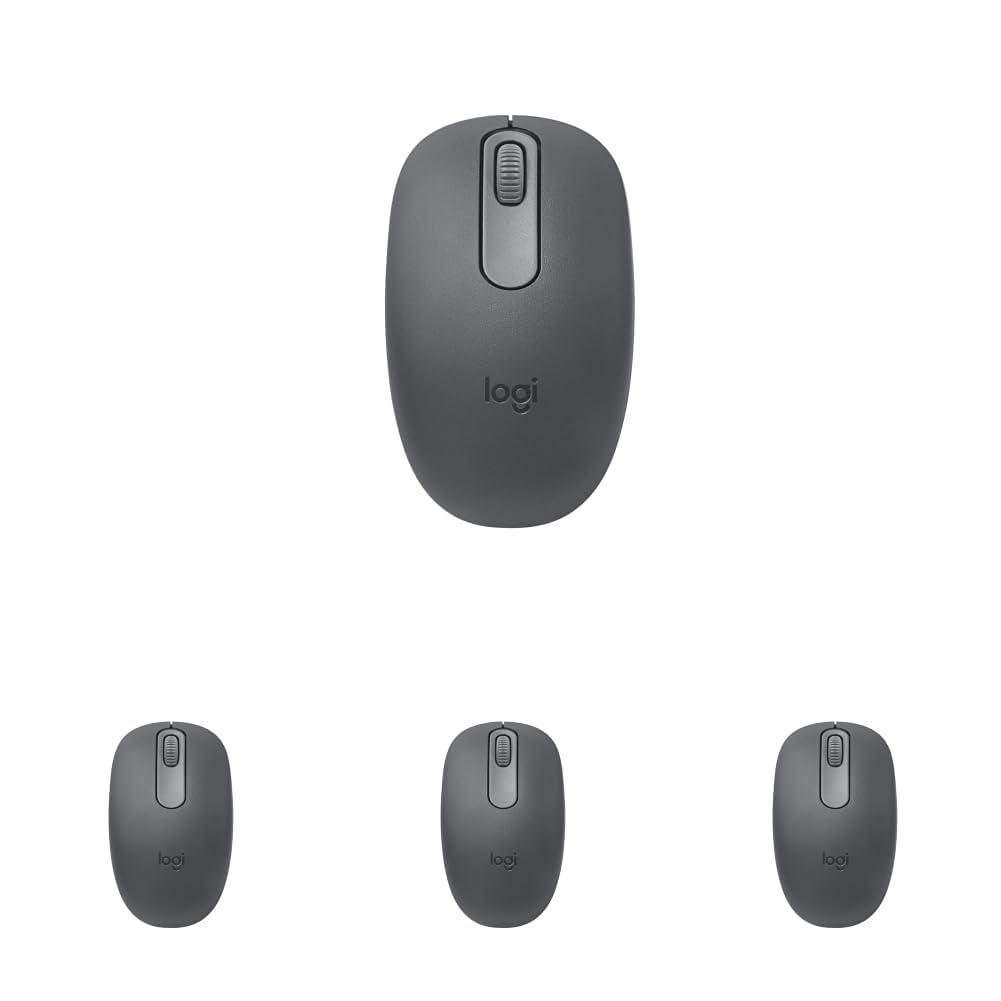 Logitech M196 Bluetooth Wireless Mouse, Compact and Portable Mouse for Laptops, Tablets &amp; More, 12-Month Battery, Smooth Tracking, Compatible with PC and Mac, Windows &amp; macOS - Graphite (Pack of 4)