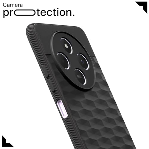 Image of Outlouders Back Cover for Redmi 14c 5G / Redmi A4 5G / Poco C75 5G | TPU Soft Flexible Shockproof | Full Camera Protection Back Case (Black)