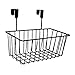figatia Metal Wire Hanging Storage Basket with Hooks, Organizer Bin for Bathroom, Black