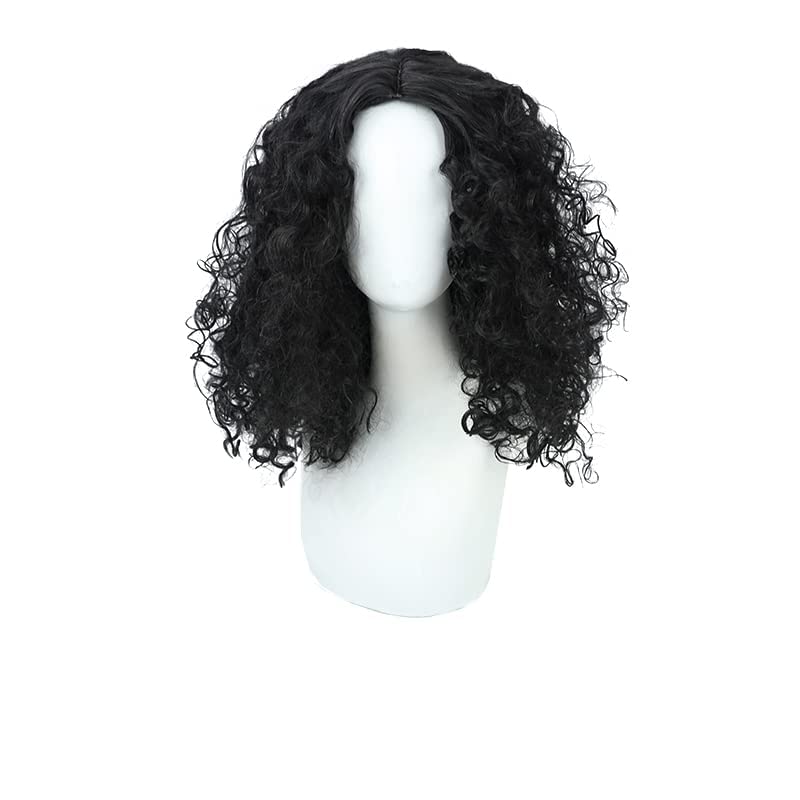 Usopp Wig Sogeking Black Curly Synthetic Hair 48cm Lifelike Party Natural Cosplay Wigs with Bangs (BLK)