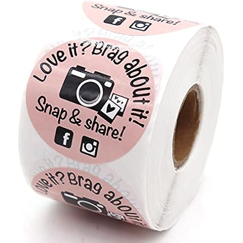 Littlefa Snap Share with Camera Design Thank You Stickers,Bakeries Stickers,Handmade Stickers,Small Business Stickers, Envelopes Stickers, Gift Bags Packaging 500 PCS Cover