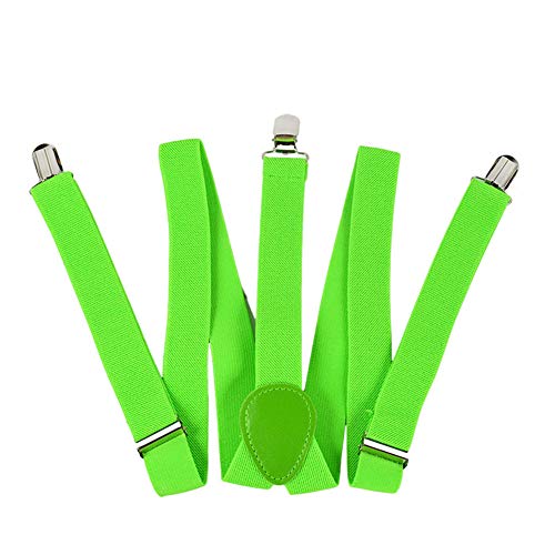 Mehrfarbige Y-förmige Träger Verstellbare elastische starke Clips Frauen Männer Hosenträger, 1 Zoll / 2,5 cm breit, 37 Zoll / 94 cm lang (Hellgrün) Cover