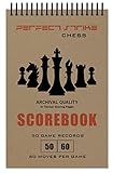 Perfect Strike Chess SCOREBOOK with Rules and Scoring Instructions. Heavy Duty. Archival Quality. (5.5" x 8.5") (50 Games per Book)