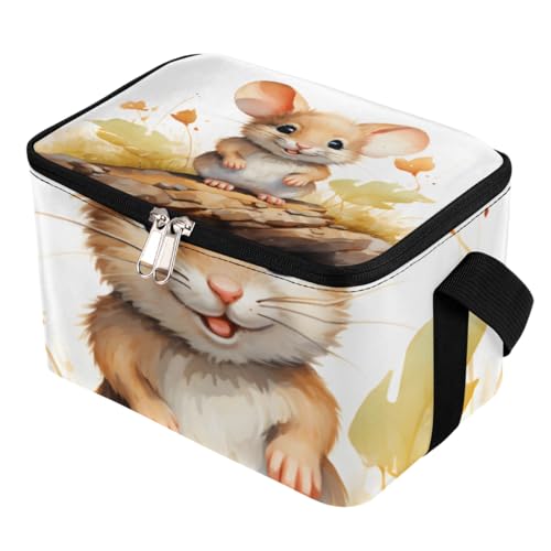 GzLeyigou Lunch Bags for Women Men 9 Cans,Mouse Hot & Cold Food Delivery Bag Insulated Grocery Bag Insulated Lunch Box Cute Mouse Cooler Bag for Office Work Picnic Beach