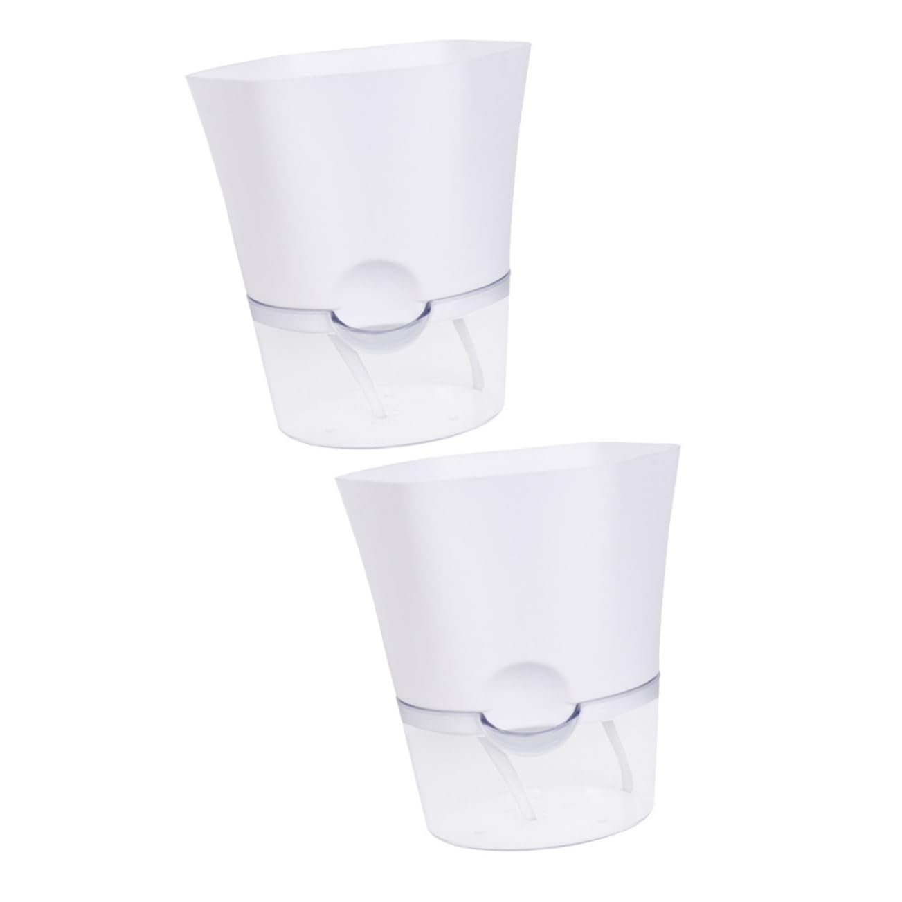 ibasenice 2 Pièces Pot de Fleurs Auto Arrosant Transparent Plastique Pot Plantes Intérieur Décoration Moderne pour Maison et Bureau Maintien de Humidité Sol