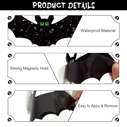 DAZONGE 25PCS Halloween Magnetic Stickers Bat Garage Door Decorations - image 3