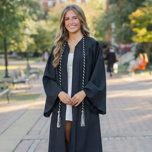 Image of GraduationMall Graduation Honor Cord 68 inch Blackwhite