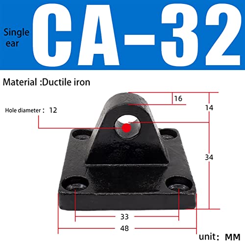 Instalación de cilindro F-SC32CA con base de oreja única, 1 unidad 2