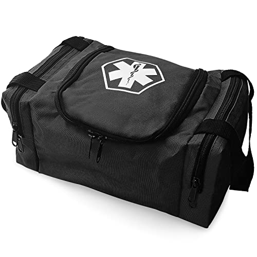 ASA TECHMED First Aid Responder EMS Emergency Medical Trauma Bag EMT, Fire Fighter, Police Officer, Paramedics, Nurse, Black
