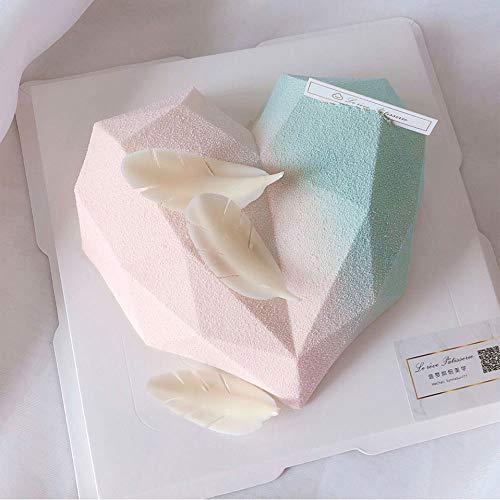 Heart Molds for Chocolate, Reusable Silicone Geometric 3D Diamond Shaped Mold for Baking Chocolate Fondant Wedding Engagement Valentines Day