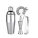 Fxzmjn Premium 5 pièces de kit de barman: cocktail 24oz Shaker, Jigger, cuillère, pince glacée, Crépre à glace, Barware Bar Set Outils