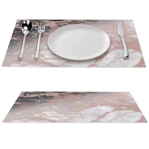 Set de table antidérapant marbre rose doré pour protéger une table des rayures - 2