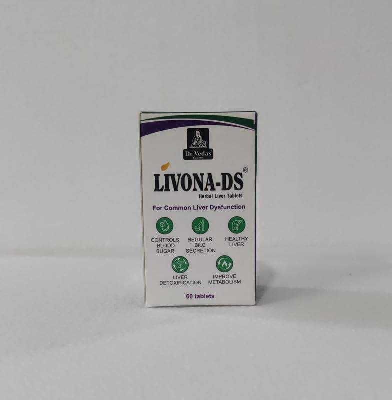 Dr. Veda's Ayurvedic Herbal Livona | Used For Liver Detoxification, Improve Metabolism, Control Blood Sugar and Regular Bile Secretion- DS Tablets - 60 Tablets, Pack of 2