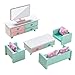 EUWLY Maison De PoupéE en Bois, Ensemble De Meubles Miniatures pour Chambre De BéBé, Jouets AssembléS avec Chaise, Lit, Poussette, Maison De PoupéE, Accessoires De Maison