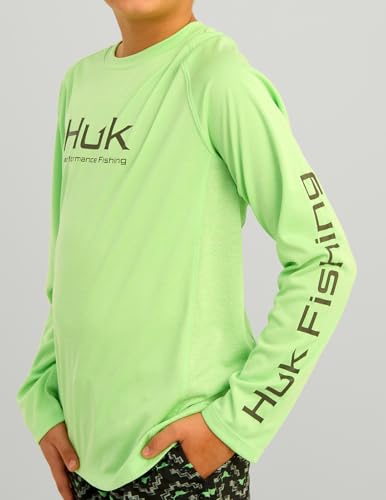 HUK boys Unisex Kids Pursuit Solid Long Sleeve Shirt, Fishing Shirt for Kids3