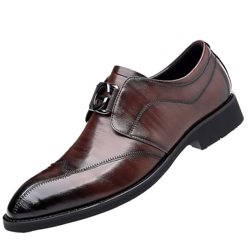 Men's Genuine Leather Slip-On Loafers Business Casual Dress Shoes Comfortable Versatile Shoes for Men