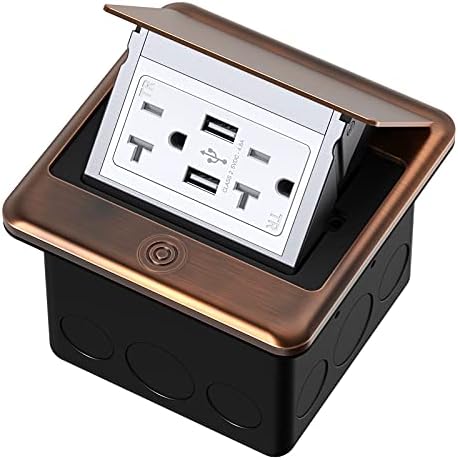 KYHSHJ 4.8A USB Chargers Pop Up Floor Waterproof Electrical Outlet Receptacle Stainless Steel Box, (Bronze) - Amazon.com