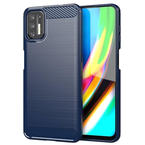 Sidande Funda para Moto G9 Plus Case, para Motorola G9+ XT2087-1 Funda Ultrafina con protección, Fabricada en TPU y Fibra de Carbono Funda Protectora para Motorola Moto G9 Plus Azul Marino