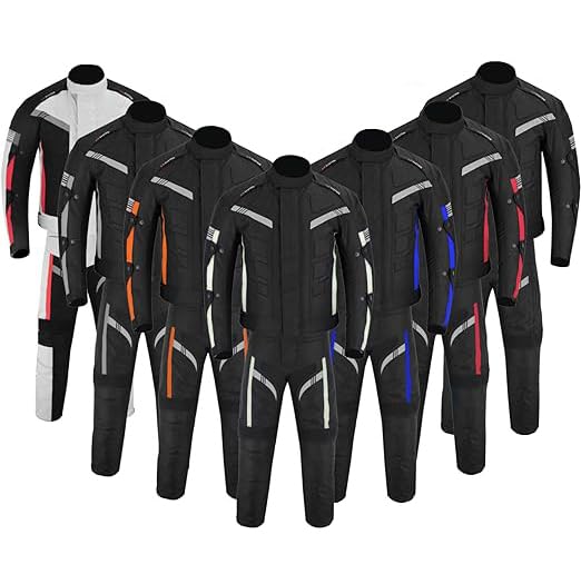 Traje de Moto de 2 Piezas, Chaqueta y Pantalones de Moto Impermeables, Chaqueta de Carreras Reflectante para Hombre, con Protector de Motociclismo CE Tank Rainwear (EN-17092) (Negro, 4XL)