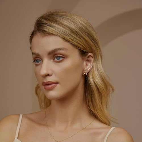 Gold Stud Earrings for Women Trendy, 14k Gold Studs Earring Set Hypoallergenic Minimalist Cubic Zircon Diamond Earring for Women, Dainty Earrings Jewelry for Gifts2