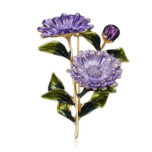 Broche de flor de rosa esmaltada para regalo de cumpleaños y aniversarios de mujer de 1 ud