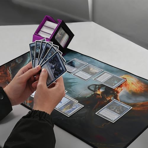 ZLCA MTG Deck Box with Commander Window Display, Trading Card Storage Box Holds 100 Double-Sleeved Cards Suitable for TCG/CCG/PTCG/EDH/Magic/Sport Cards (Black&Purple) - Image 5