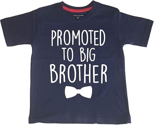 Edward Sinclair T-shirt pour enfant « Promoted to Big Brother » - Bleu - 5-6 ans