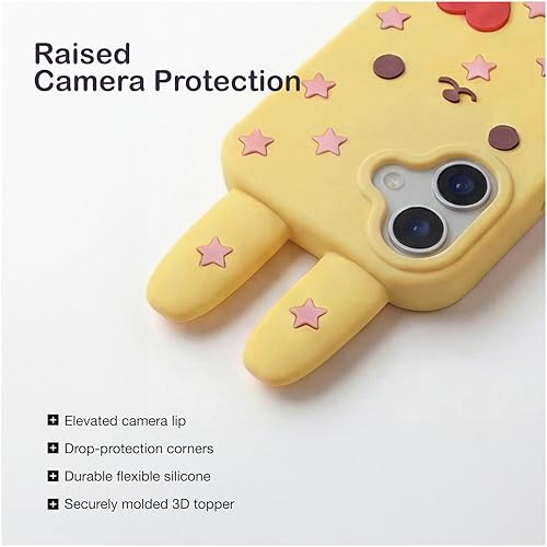 Image of amazon basics Back Cover Case for iPhone 17 Scratch Resistant Anti-Slip TPU Shockproof 3D Protective Durable Adorable Cartoon Star Design Case for Girls & Women