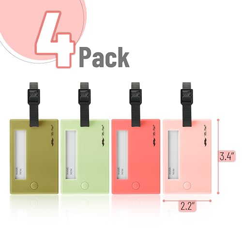 Mr. Pen Luggage Tags - 4 Pack Colorful Tags for Luggage and Suitcases3