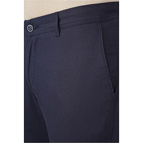 Image of Blackberrys Men's Cotton Blend Solid Slim Fit Casual Trousers